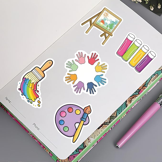 50 Pcs Cute Art Painting Supply Stickers