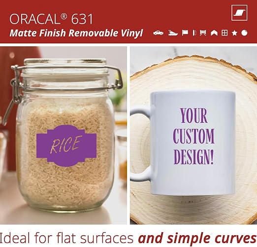 ORACAL 631 Matte Violet Vinyl Durable Roll Easy to Weed Permanent Adhesive