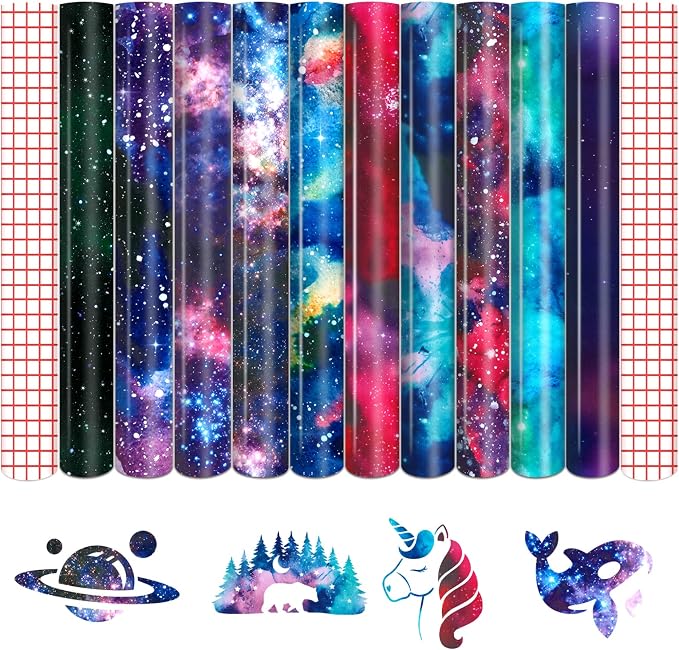 Tintnut Galaxy Permanent Vinyl 12x10in 10 Sheets Permanent Adhesive Vinyl |