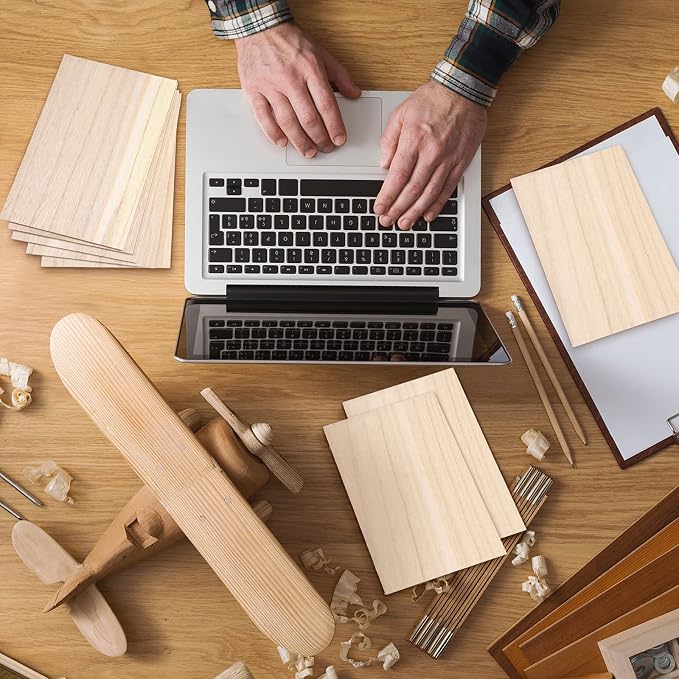 Qunclay 30 Pack 4 x 6 Inch Balsa Wood Sheets