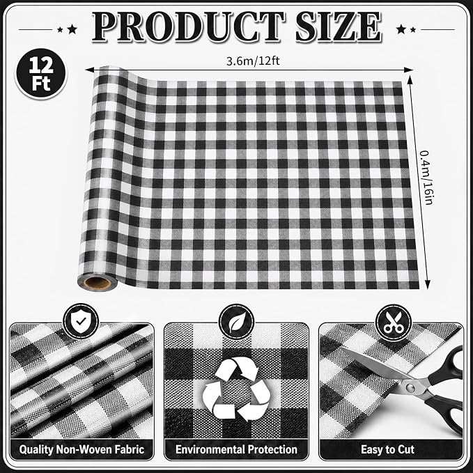Black White Buffalo Bulletin Board Roll Non-Woven Fabric Poster 16in X 12ft |