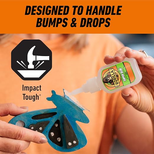 Gorilla Super Glue Gel Value Size, Fast‑Setting Strong Bond, Impact‑Tough