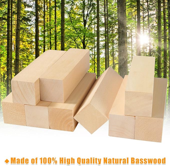 16PCS Basswood Carving Blocks 6 x 1.5 x 1.5 Inch Whittling Wood Blocks Wooden
