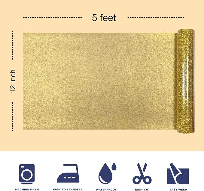 Glitter Puff Heat Transfer Vinyl, 12in X 5ft Iron on Vinyl | 3D Puff, Wash No