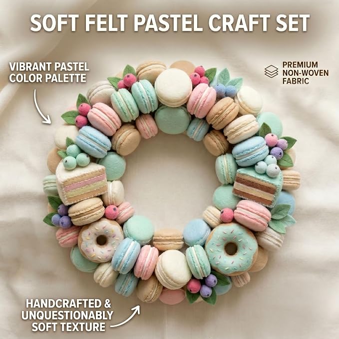 Pastel Felt Fabric Sheet 8" X 36", 1.6mm Thick 8 Pack 4 Colors Assorted | Soft
