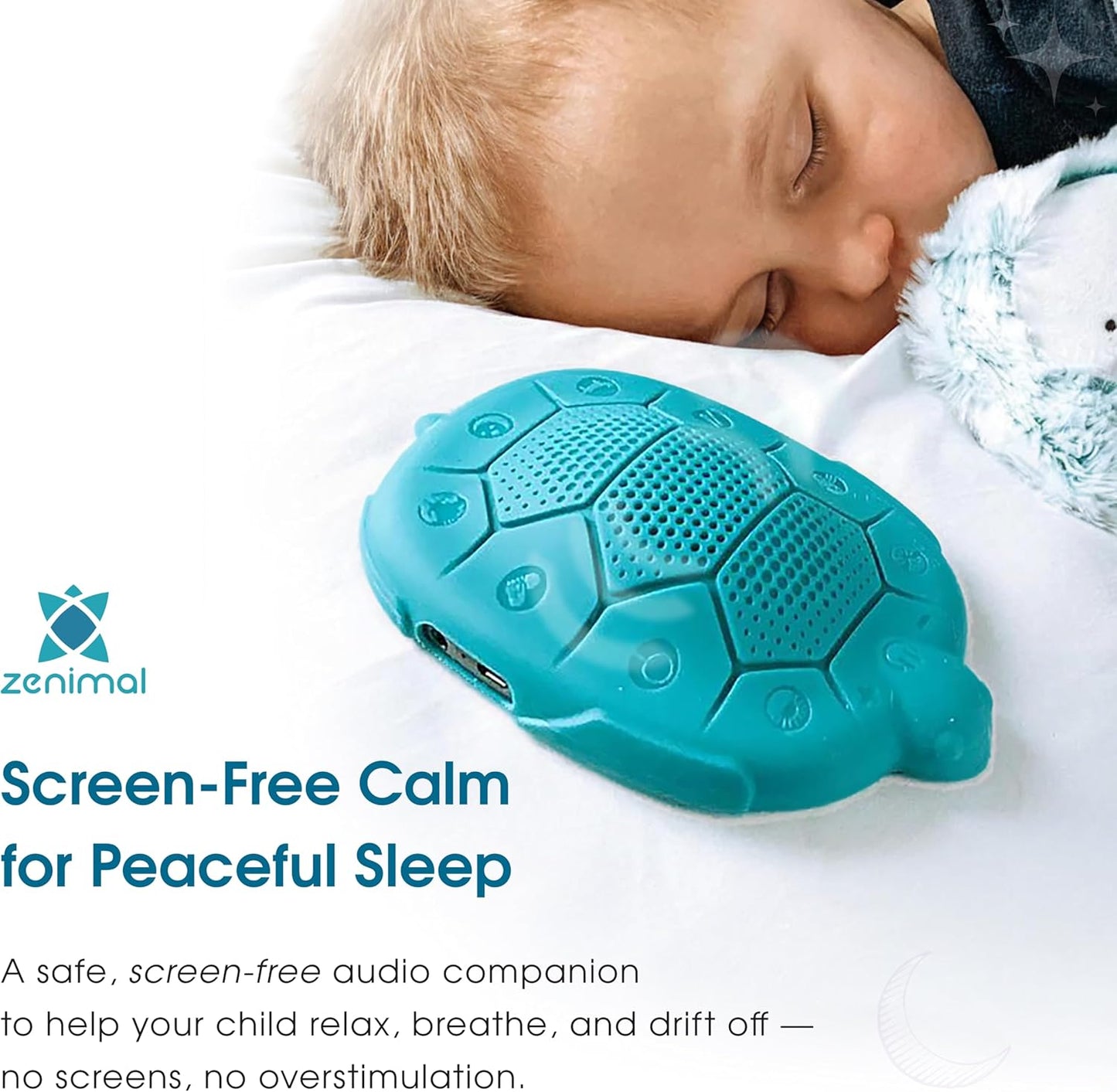 Zenimal Kids Sleep Aid - Screen-Free Sound Machine with Voice-Guided Audio Journeys, Soothing Sounds & Calming Music to Help Children Fall Asleep Faster and Sleep Peacefully All Night