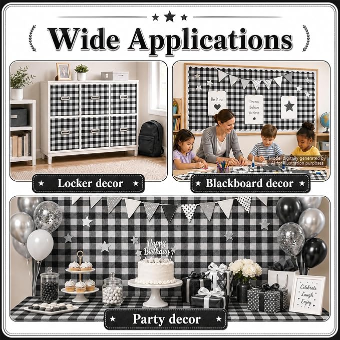 Black White Buffalo Bulletin Board Roll Non-Woven Fabric Poster 16in X 20ft |