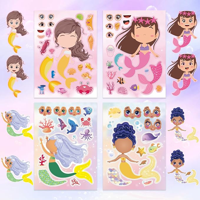 42 Sheets Create Mermaid of Dreams Stickers, Make Your Own Stickers