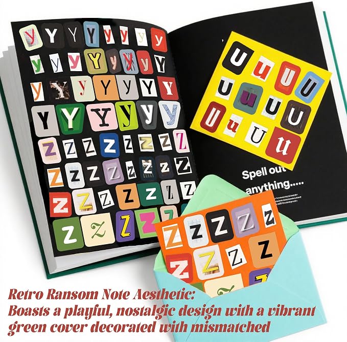 Letter Stickers Book-Scrapbook Supplies | 1500Pcs Vintage Ransom Alphabet