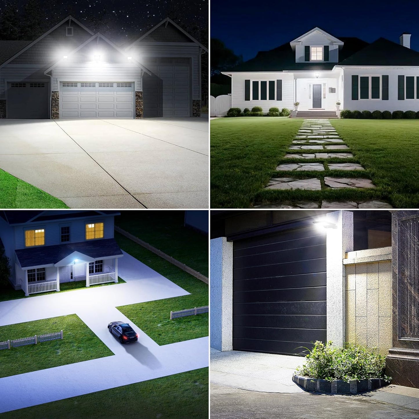 Solar Lights Outdoor Waterproof - 6500K Solar Street Lights Outdoor IP66 Waterproof LED Flood Light with Motion Sensor and Remote Parking Lot Lights Dusk to Dawn for Backyard/Outside/Garage 4Packs