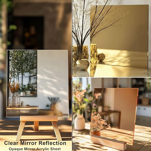 3 Pack - Gold, Rose Gold, 3 Pieces | 1/8" Thick Reflective Acrylic