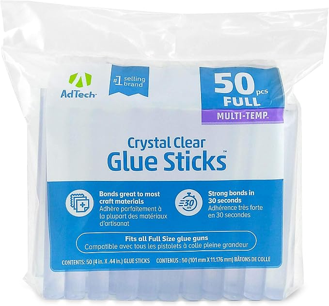 AdTech Crystal Clear Hot Glue Gun Sticks – Full Size Hot Glue Sticks.