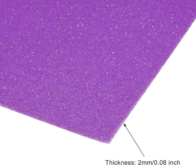 uxcell Purple Shiny EVA Foam Sheets 11 x 8 Inch 2mm Thick