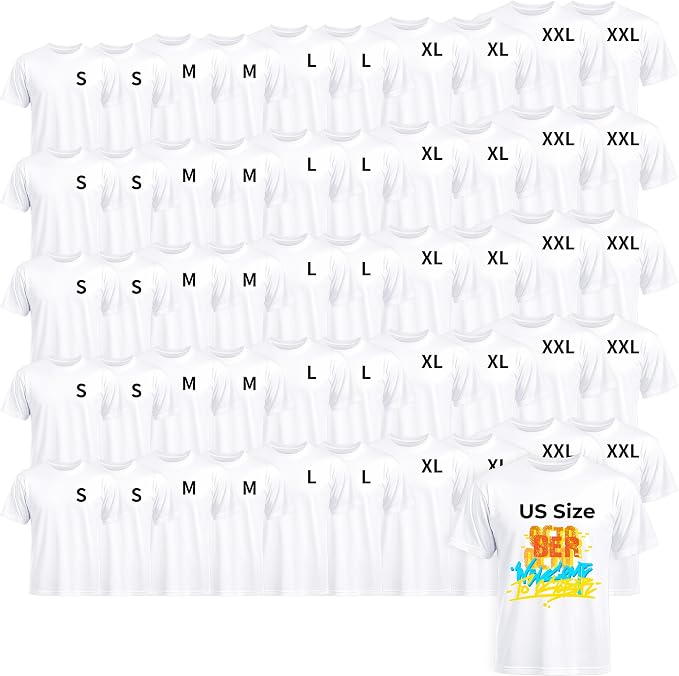 Joyclub White T Shirts Polyester Bulk Sublimation Blanks Wholesale Unisex Crew