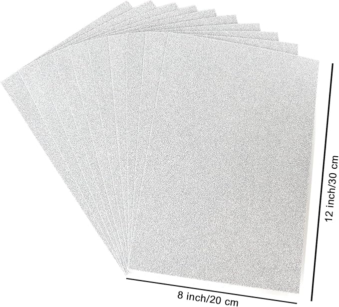 10 Sheets Glitter Paper Sheet for Father‘s Day Decor, A4 Cardstock