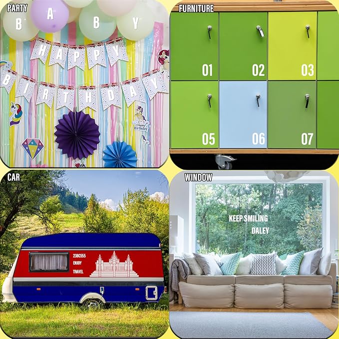 Letter Stickers, Mailbox Numbers, 4 Inch Waterproof Vinyl Alphabet | 4 Inch