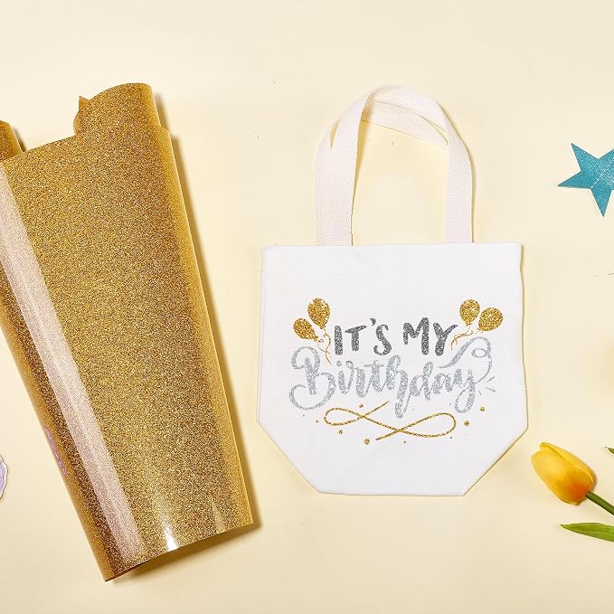 Tintnut Old Gold Heat Transfer Vinyl Roll, easy cut & weed, stretch washable