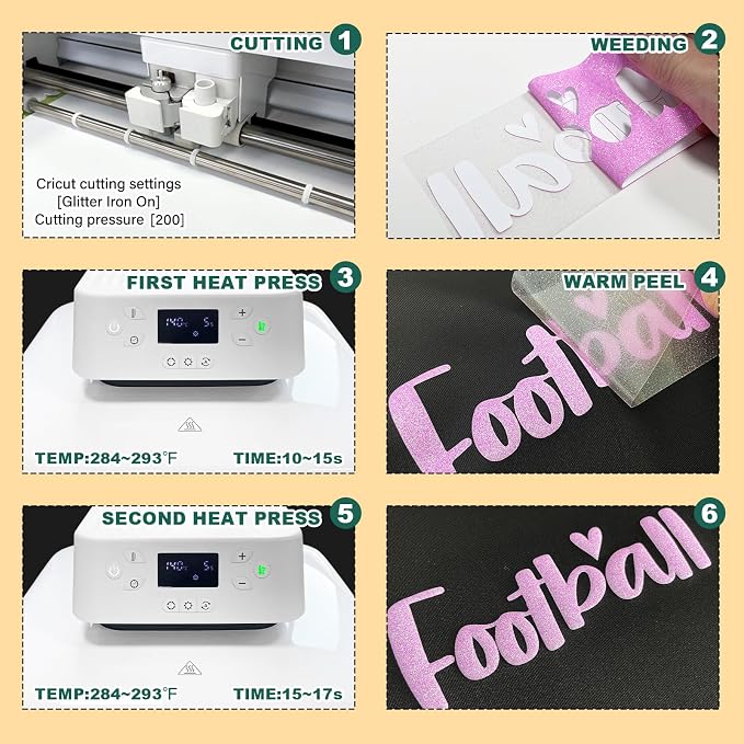 Glitter Puff Heat Transfer Vinyl, 12in X 5ft Iron on Vinyl | 3D Puff, Wash No