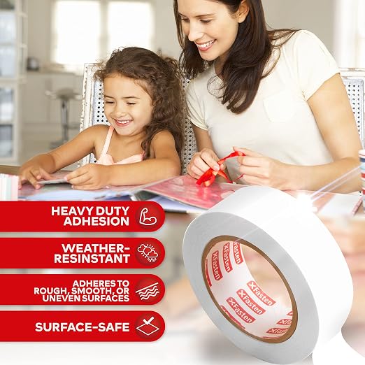 XFasten Double Sided Tape, Removable and Residue-Free, 2-Inch x 30 Yards