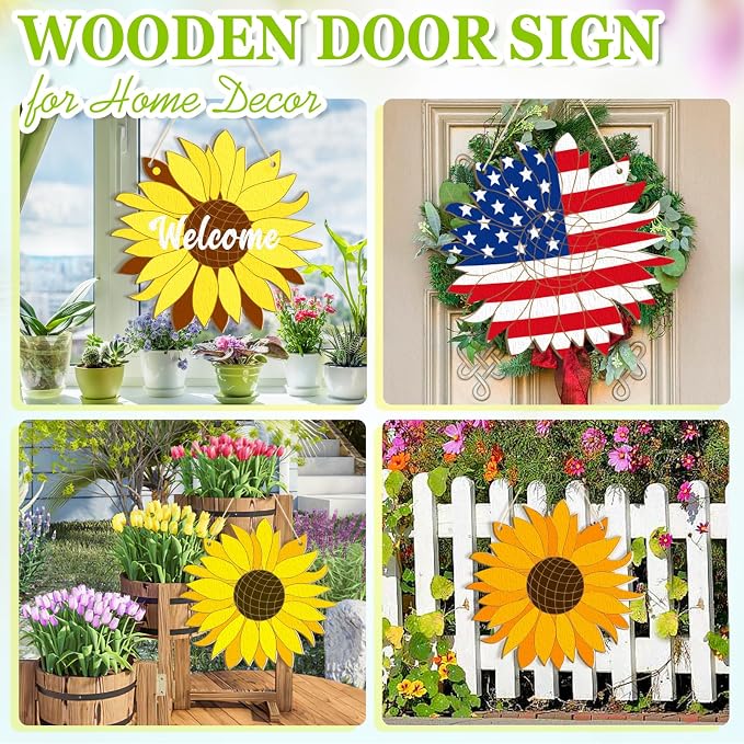 Large Size 12" Wooden Spring Ornaments to Paint, Flower Wooden DIY Blank