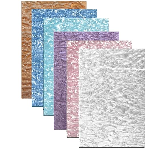 TOEPODO Pearlescent Ripple Cast Acrylic Sheets 1/8inch Thick Marble Acrylic