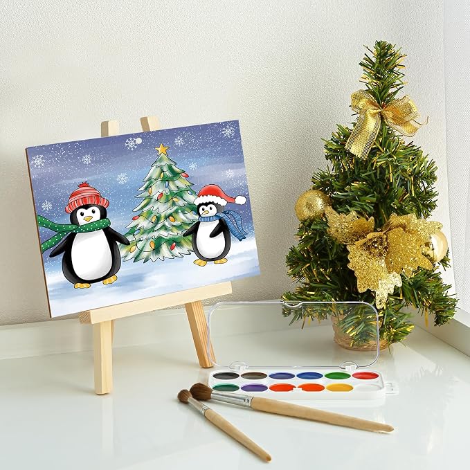 COCHIE 10 Pieces Large Christmas Unfinished Wood Crafts to Paint