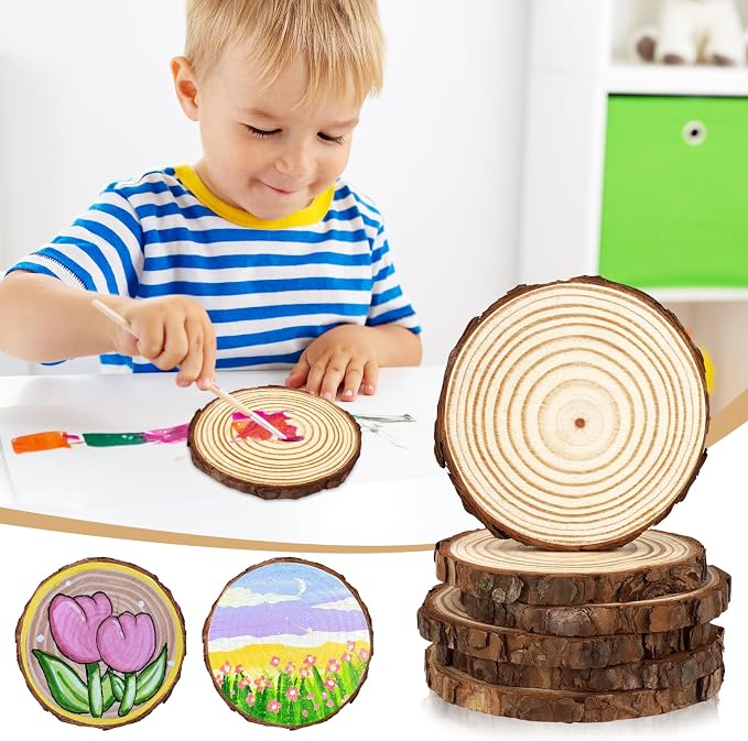 FSWCCK 10 PCS Unfinished Wood Slices