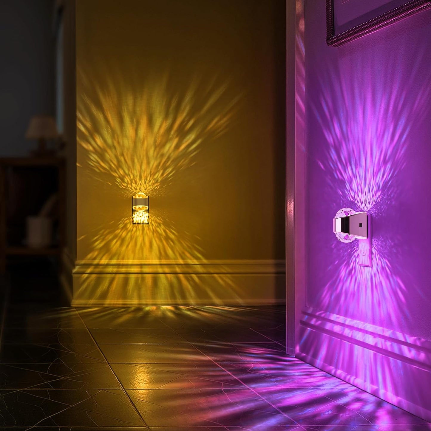 Night Lights Plug into Wall, Star Projector for Bedroom, Silver Night Light Projector for Kids, 9-Color RGB Galaxy Nightlight with Dusk to Dawn Sensor for Bathroom, Home Gaming Room Decor Gifts