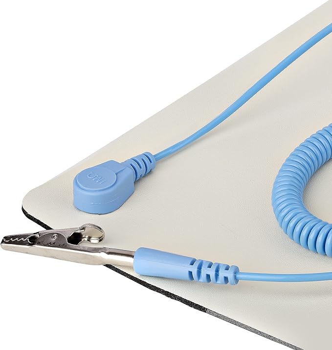 StarTech.com Anti Static Mat, ESD Mat for Electronics Repair, Anti Static Table/Desk Mat w/Detachable Grounding Wire, ANSI/ESD S 4.1, Flexible Thermoplastic Work Pad, 11x18in, TAA