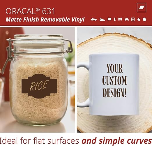 ORACAL 631 Matte Brown Vinyl Durable Roll Easy to Weed Permanent Adhesive Craft