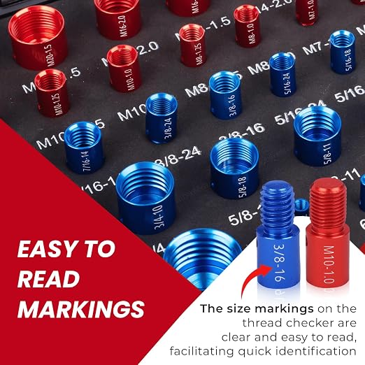 Thread Checker, 30 Inch & 30 Metric Box Set Thread Gauge, Thread Checker