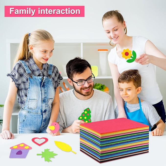 Morcheiong 50 Pcs Felt Fabric Soft Felt Fabric Sheet