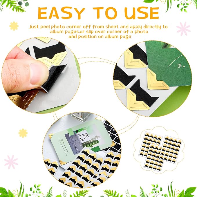 Pajean 720 Pieces Photo Corners Self Adhesive Photo Corners