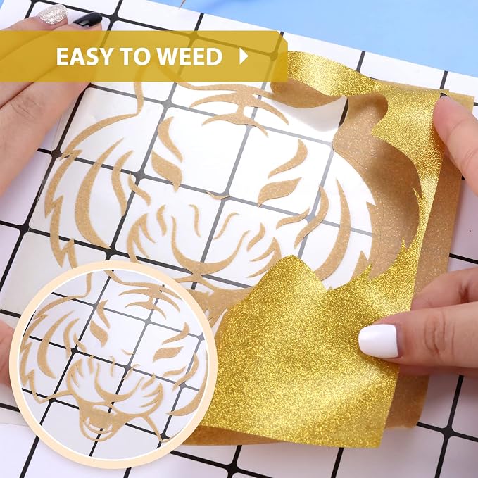 HTVRONT Glitter HTV, Easy-Weed for Craft Design