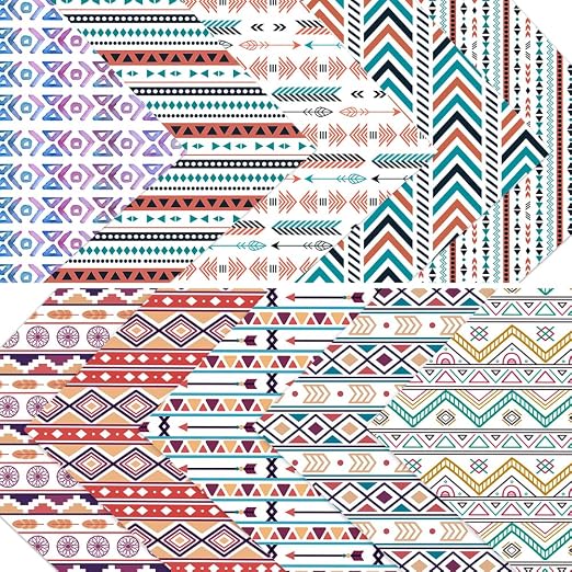 ONEART | 10 Pieces Bohemian Printed Clear PVC Vinyl Sheets, A4 Size Ethnic Boho