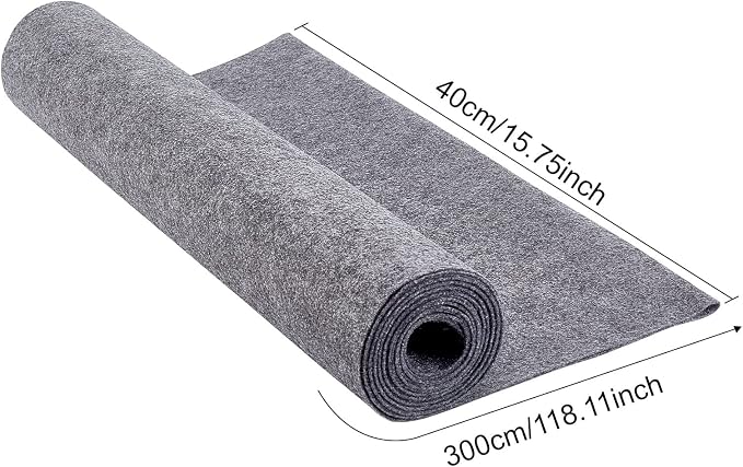 BENECREAT 10FT 15.75 Inch Wide Dark Gray Felt Fabric Sheet Nonwoven Felt Roll