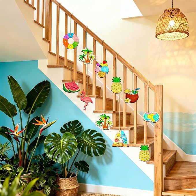80PCS Unfinished Ornament Wood Crafts, Painting Blank Wooden Cutouts | DIY 10