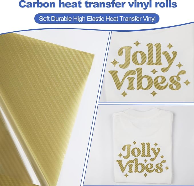 guangyintong Heat Transfer Vinyl Carbon Gold HTV Rolls, HTV Vinyl