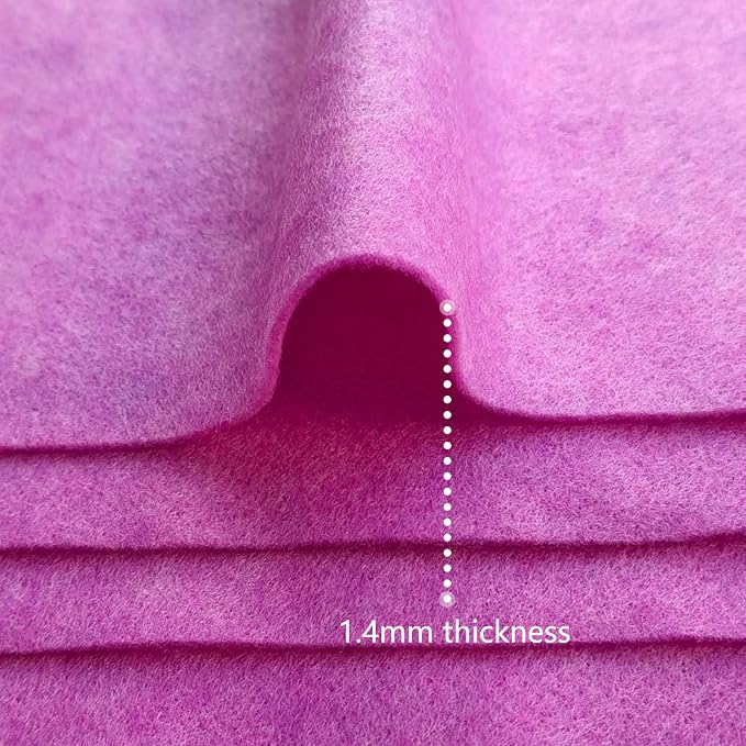 Jtnohx Color Felt, Soft Felt Sheets, 1.4mm Thick 8"x12" Handicraft Felt Fabrics