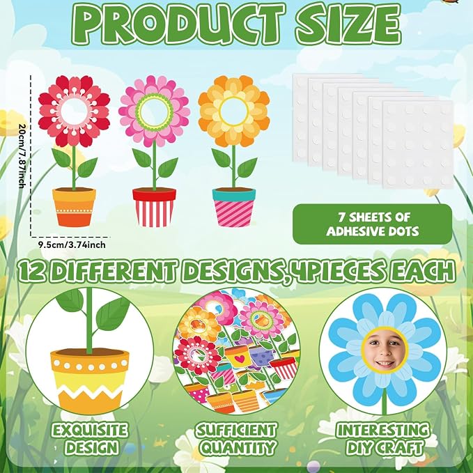 48 Set Flower Cutouts with Photo Space