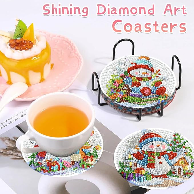Benjenes 8PCS Christmas Diamond Art Coasters Kit
