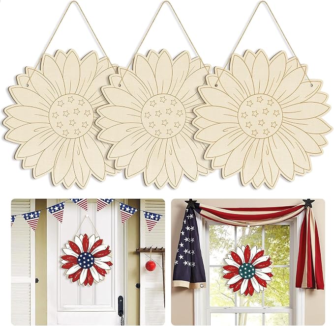 Large 12" Wooden Spring Ornaments to Paint Star Crafts, DIY Blank Unfinished