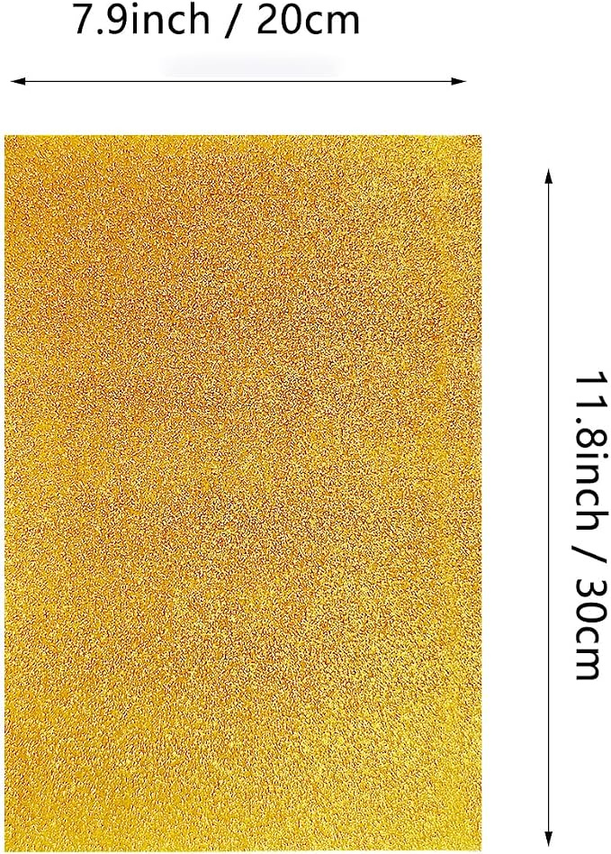 Jtnohx Glitter Felt Fabric, 8 x12 inches Felt Square Glitter