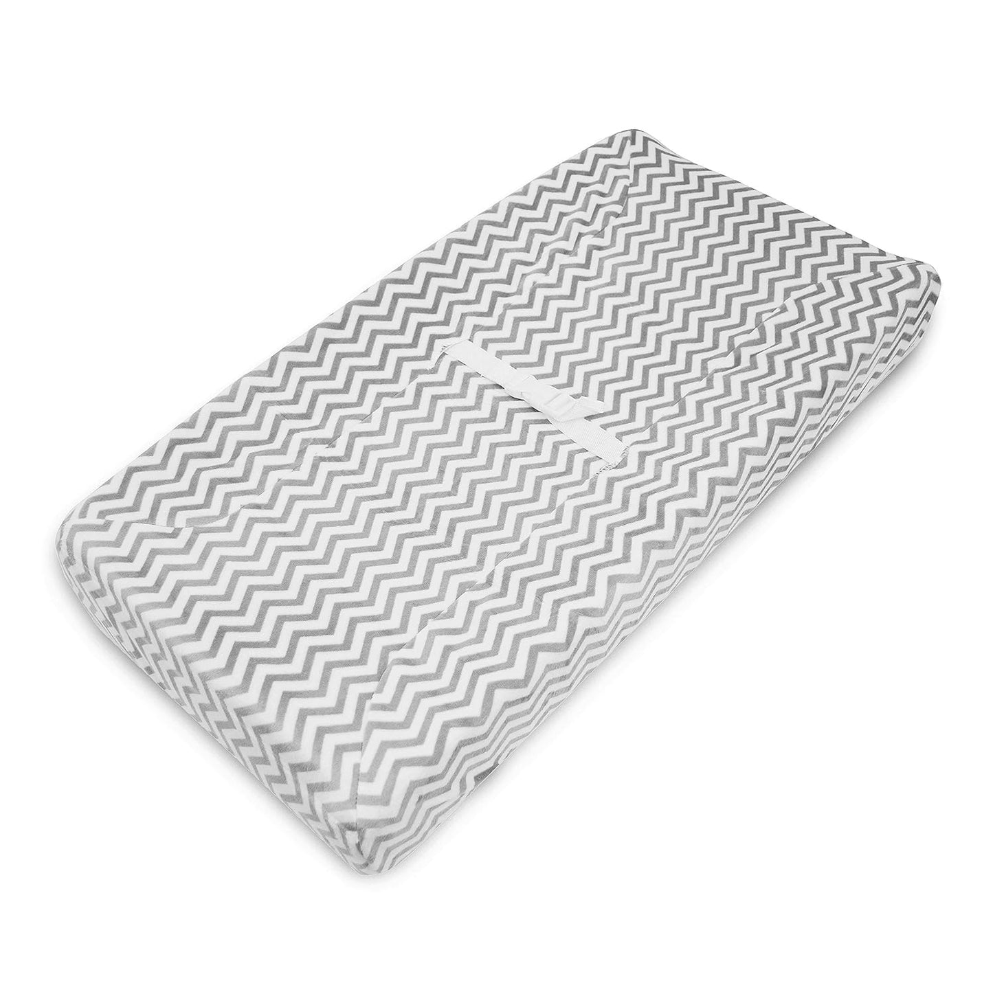 American Baby Company Heavenly Soft Chenille Contoured Changing Table Cover- Gray Zigzag