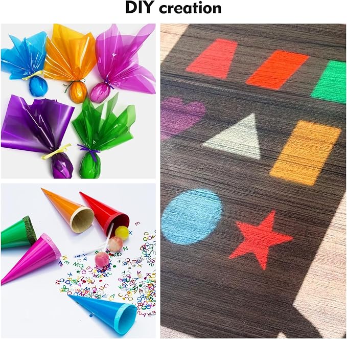 CdbC Colored Cellophane Sheets Colored Cellophane Transparent Gift Packaging 120