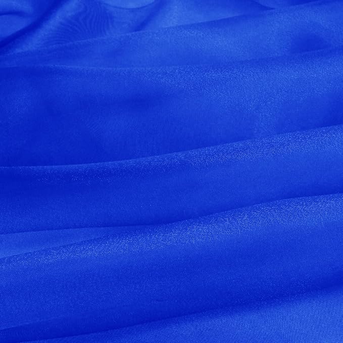 VACVELT Royal Blue Sheer Organza Fabric by The Yard 60" Wide | Semi-Transparent