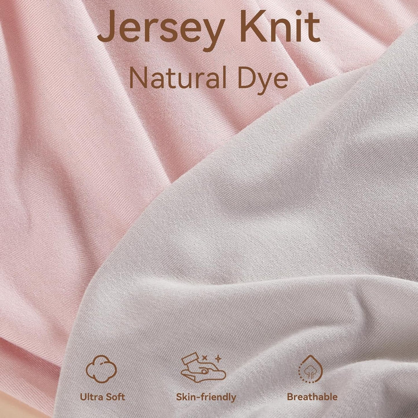 TILLYOU Changing Pad Cover Set in Soft Jersey Material Diaper Changing Pad Cover Girl - Fits 32"/34''x16 Contoured Pad for Babies,Peachy Pink & Lt Gray