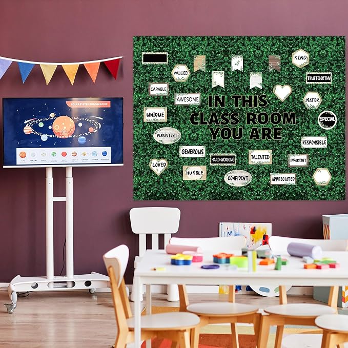 Qyeahkj Green Leaves Bulletin Board Paper Roll Greenery Leaf Bulletin Board