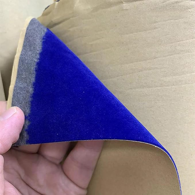 Blue Self Adhesive Soft Velvet Drawer Liner DIY Fabric Felt Liner
