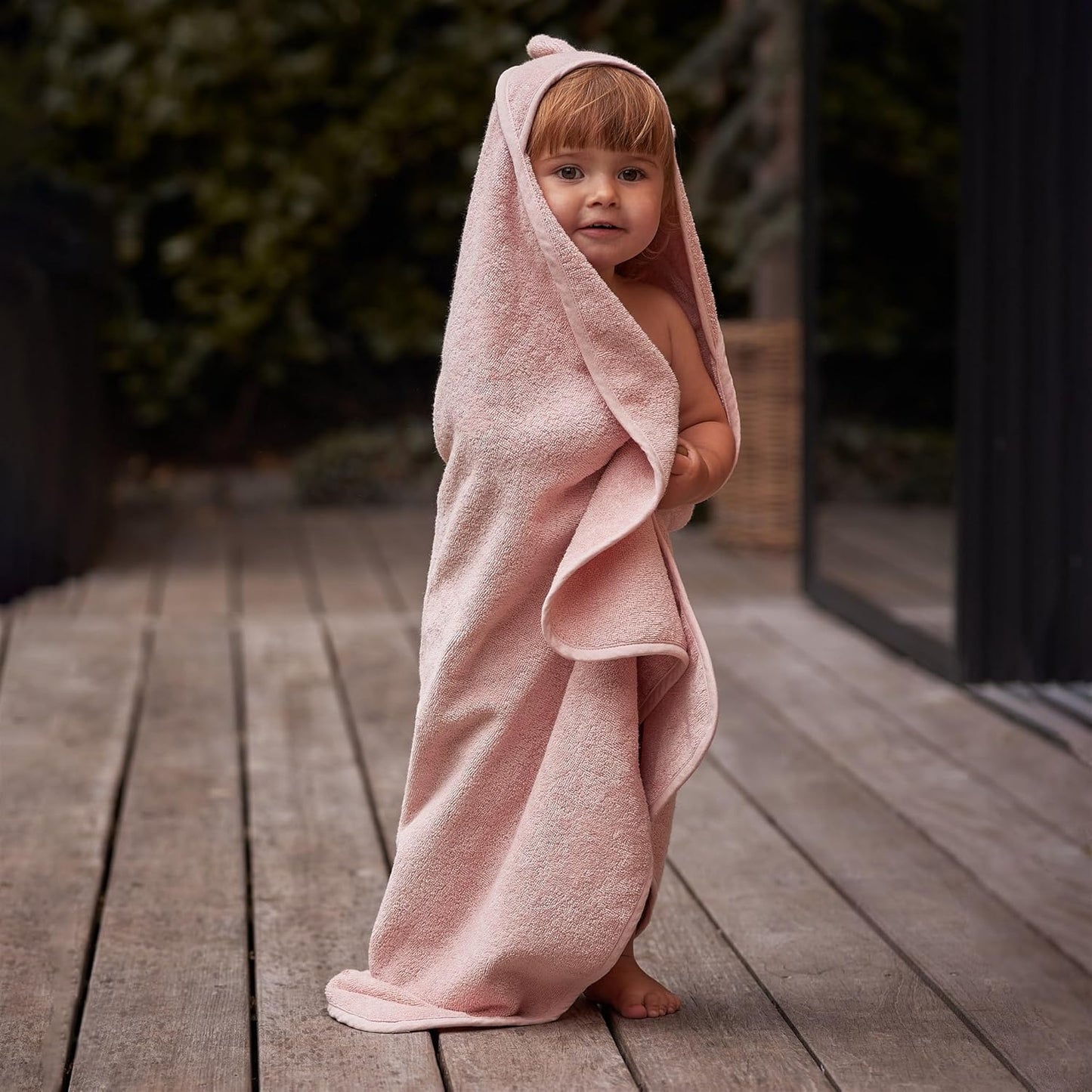 Baby Hooded Towel – Organic Cotton Baby Bath Towels, 32" x 32" Super-Soft and Absorbent Baby Towels for Newborn 2-Pack (Rabbit Blush)